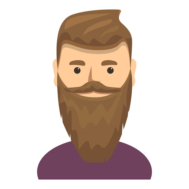 Bel homme avec une icône de barbe élégante Dessin animé d'un bel homme avec une icône de vecteur de barbe élégante pour la conception de sites Web isolée sur fond blanc