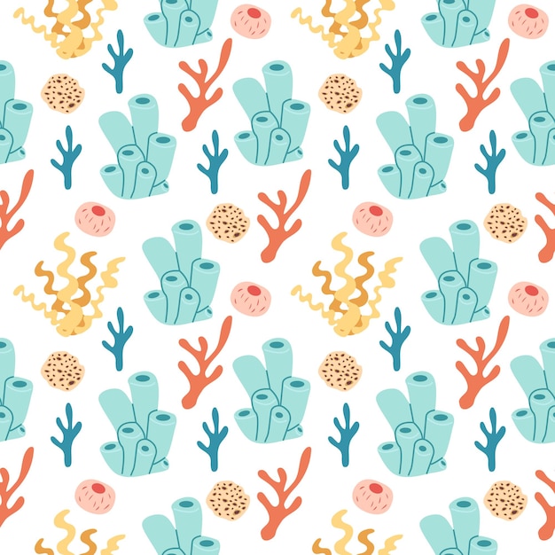 Bel motif tropical vectoriel sans couture avec des coraux Parfait pour les fonds d'écran des pages Web