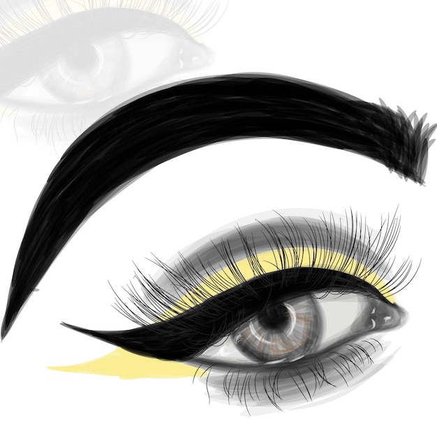 Bel Oeil Modèle Avec Eye-liner Graphique