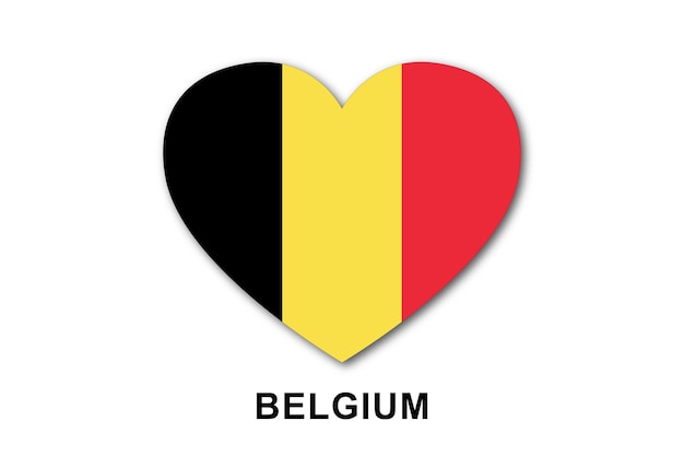 Belgique Coeur Drapeaux Plat