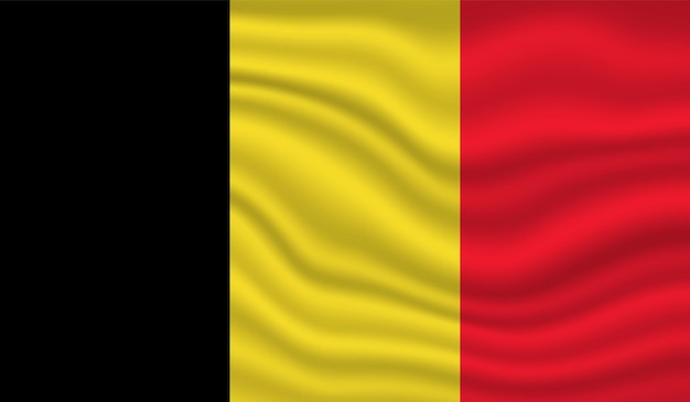 Belgique drapeau national 3D agitant illustration vectorielle