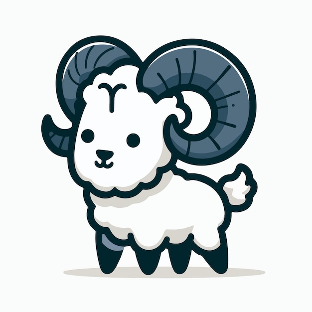 Bélier mouton chèvre signe du zodiaque illustration de dessin animé