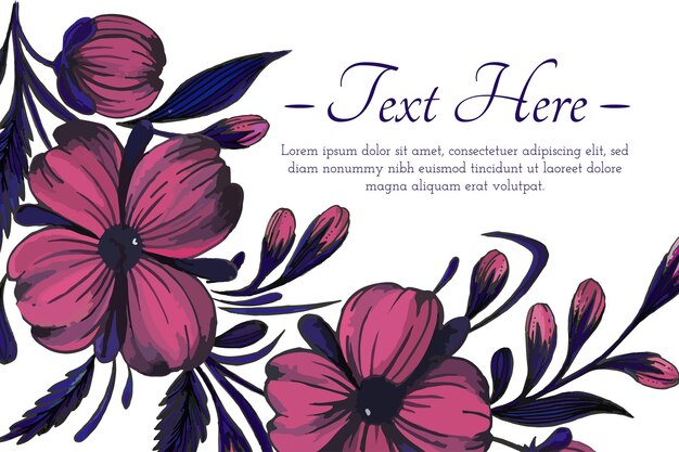 Vecteur belle carte avec composition de fleurs carte cadre floral