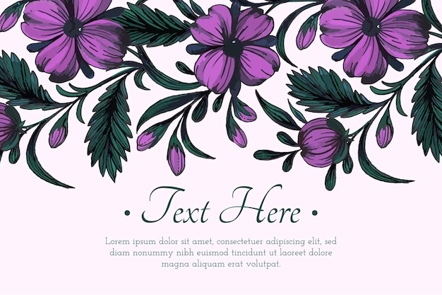 Belle carte avec composition de fleurs carte cadre floral