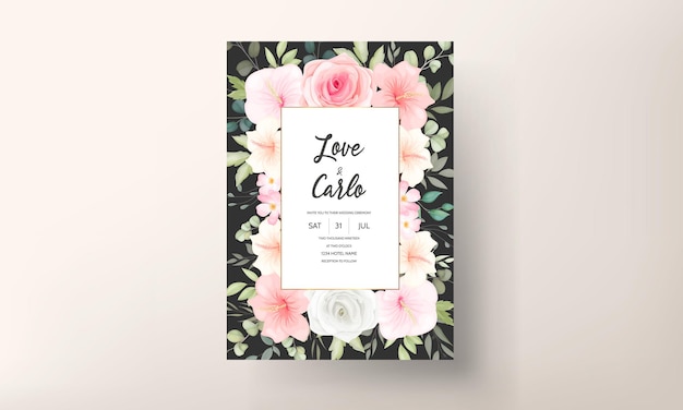 Belle Carte D'invitation De Mariage Design Floral