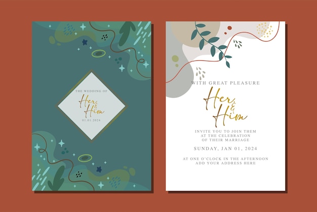 Belle Carte D'invitation De Mariage De Fleurs