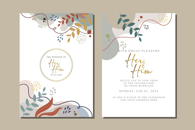 Belle Carte D'invitation De Mariage De Fleurs