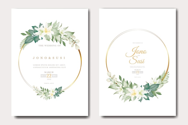 Belle Carte D'invitation De Mariage Floral Lily