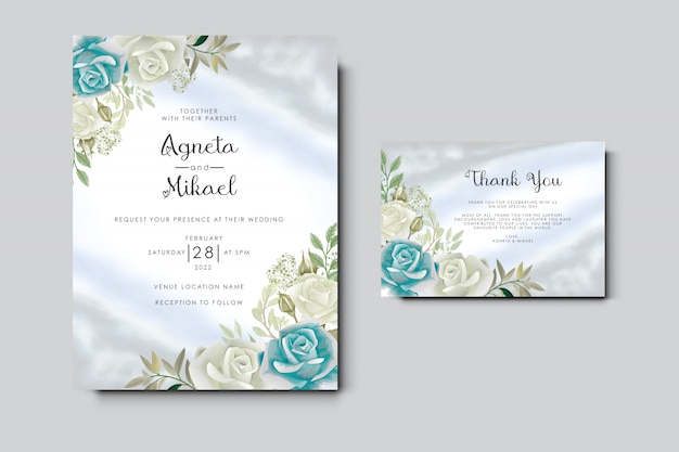 Belle Carte D'invitation De Mariage Floral