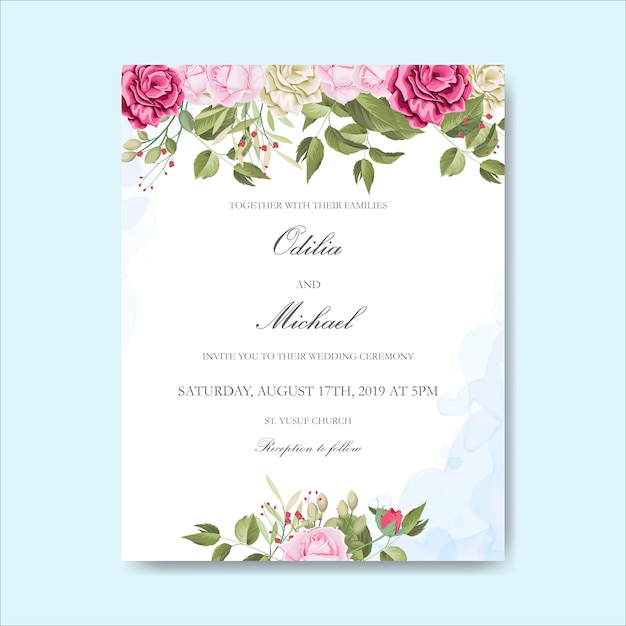 Belle Carte D'invitation De Mariage Floral