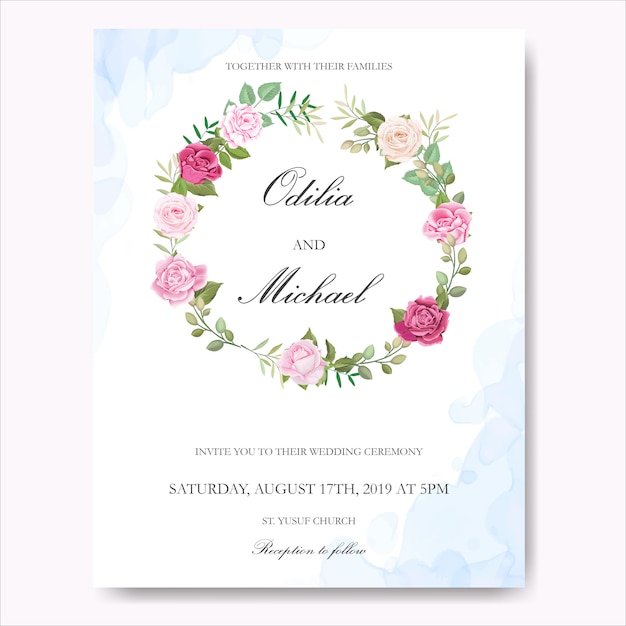 Belle Carte D'invitation De Mariage Floral