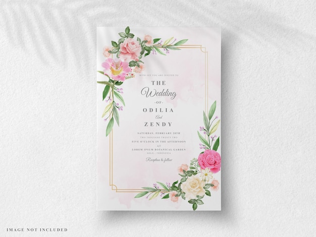 Belle Carte D'invitation De Mariage Floral