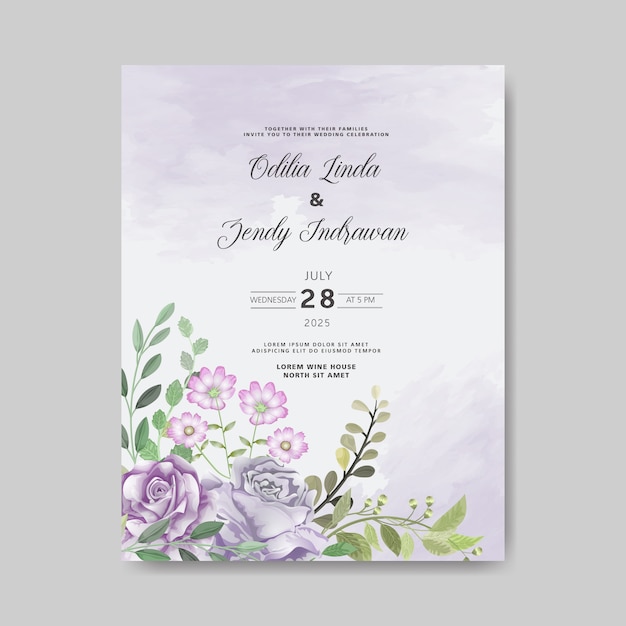 Belle Carte D'invitation De Mariage Floral