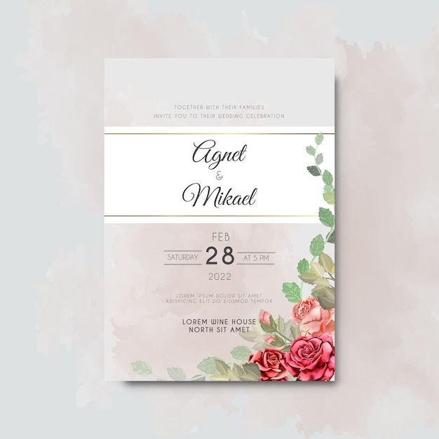 Belle Carte D'invitation De Mariage Floral