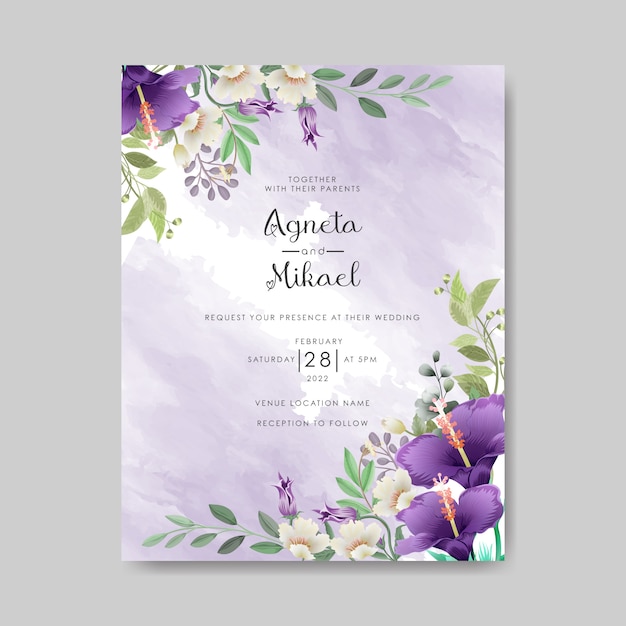 Belle Carte D'invitation De Mariage Floral