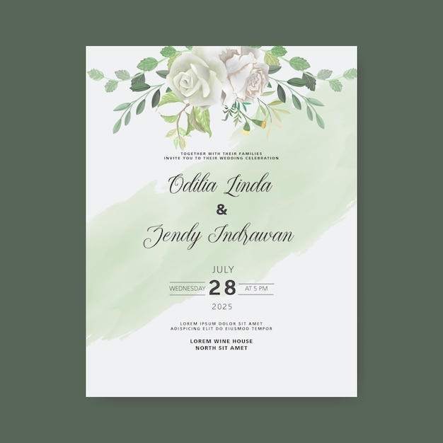 Belle Carte D'invitation De Mariage De Verdure