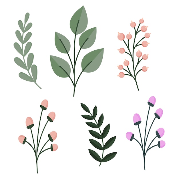 Une belle collection d'illustrations de fleurs de printemps dessinées à la main