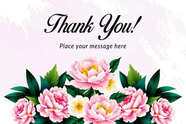 Belle conception de carte de remerciement aquarelle fleur sauvage vecteur