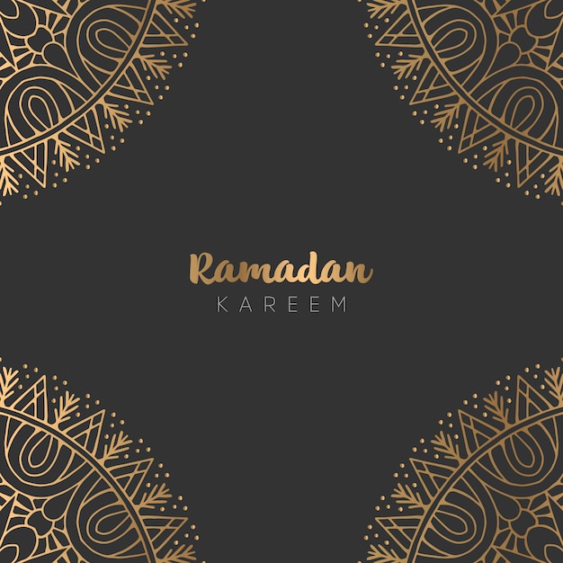 Belle Conception De Carte De Voeux Ramadan Kareem