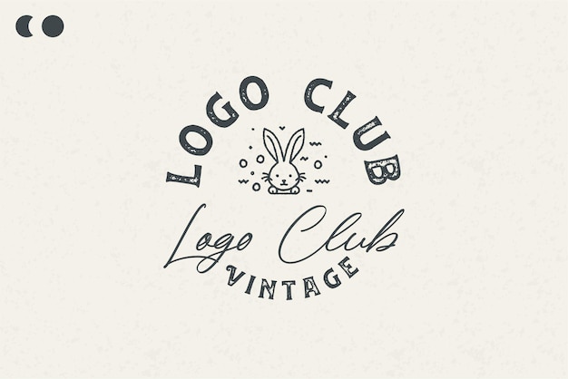 Belle Conception Du Logo Du Lapin Design Vintage Style Classique