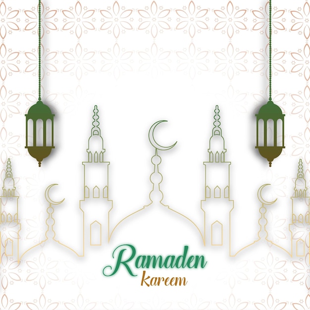 Belle conception de fond d'illustration du festival islamique Ramadan Kareem.