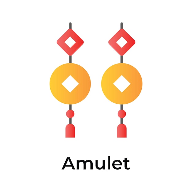 Belle conception d'icône d'amulette dans un style moderne prête à l'utilisation vectorielle