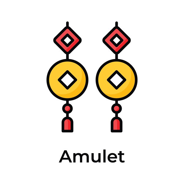 Belle conception d'icône d'amulette dans un style moderne prête à l'utilisation vectorielle