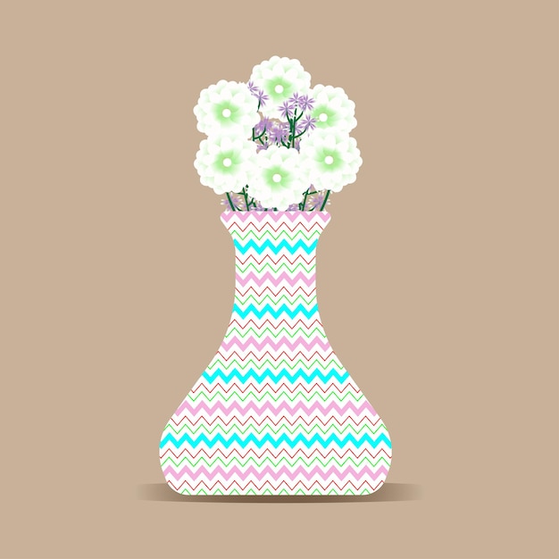 Vecteur belle conception d'illustration de vase à fleurs