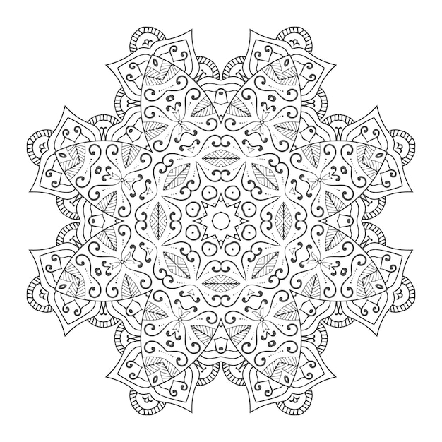 Belle Conception De Mandala D'art En Ligne