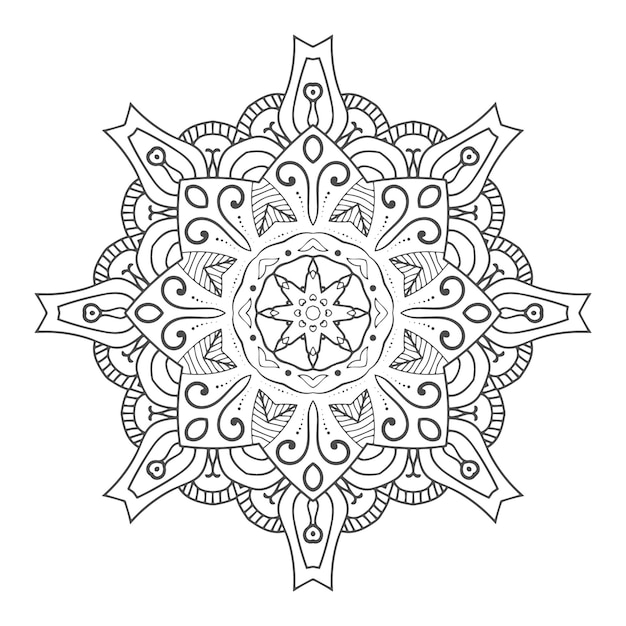 Belle Conception De Mandala D'art En Ligne