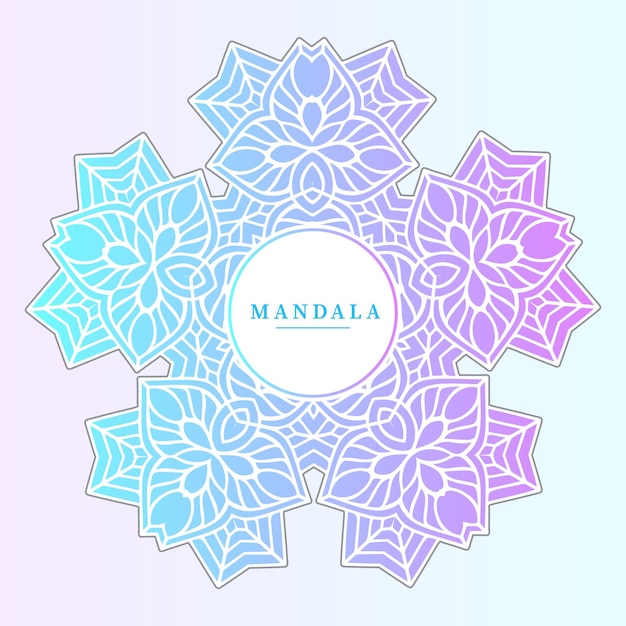 belle conception de mandala dégradé d'art en ligne