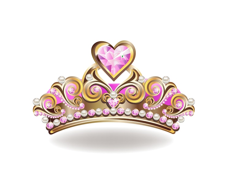 Vecteur une belle couronne d'or de princesse
