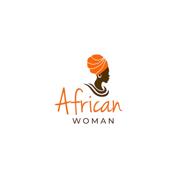 Vecteur belle création de logo de femme africaine