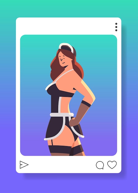 Vecteur belle dame romantique femme sexuelle posant en sous-vêtements sexy jolie fille portant en illustration vectorielle verticale de style bdsm