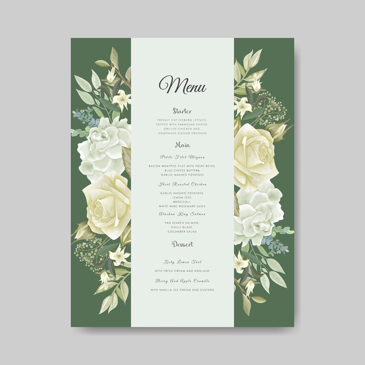 Vecteur belle et élégante fleur avec des feuilles carte d'invitation de mariage