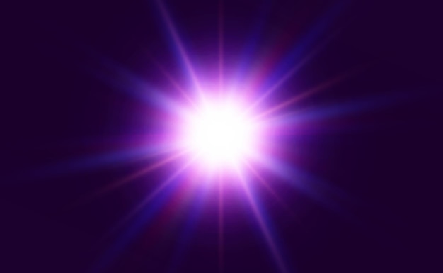 Belle étoile brillante Illustration vectorielle d'un effet de lumière sur un fond transparent