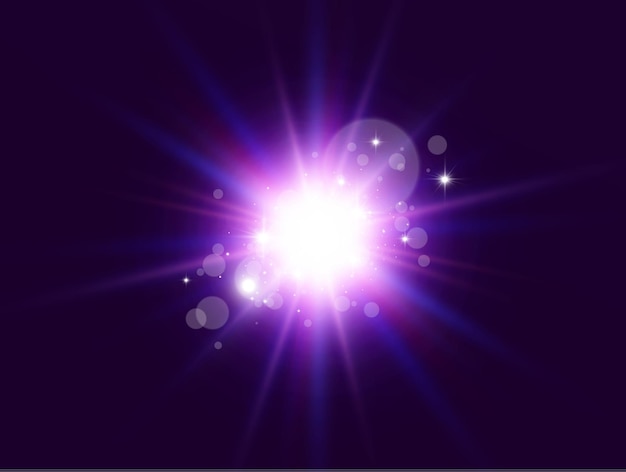 Belle étoile brillante Illustration vectorielle d'un effet de lumière sur un fond transparent