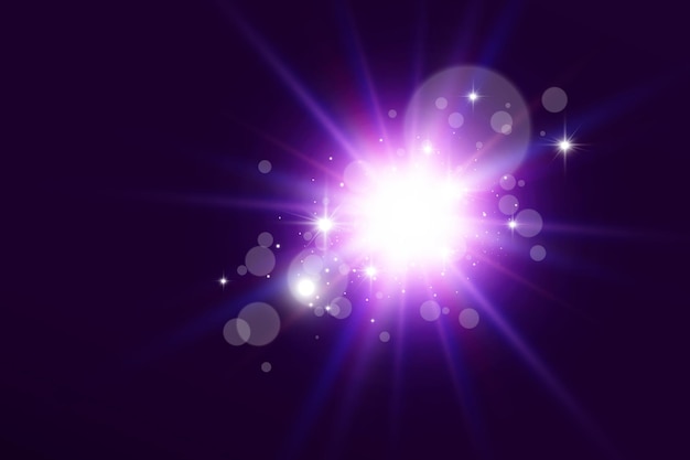 Belle étoile brillante Illustration vectorielle d'un effet de lumière sur un fond transparent