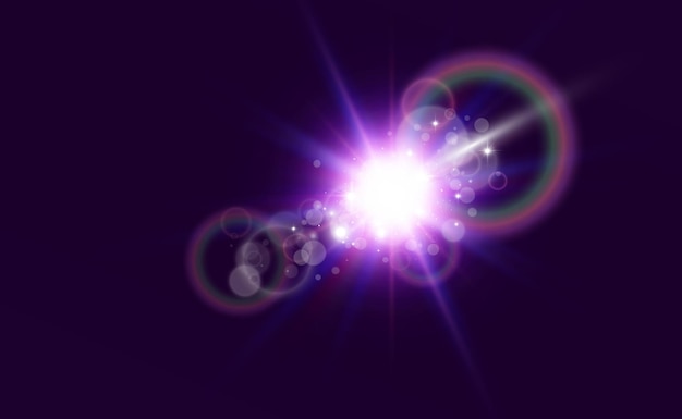 Belle étoile brillante Illustration vectorielle d'un effet de lumière sur un fond transparent
