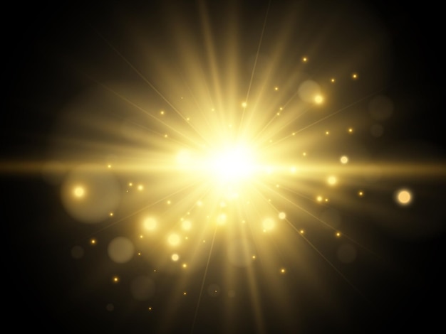 Belle étoile brillanteIllustration d'un effet de lumière sur un fond transparent