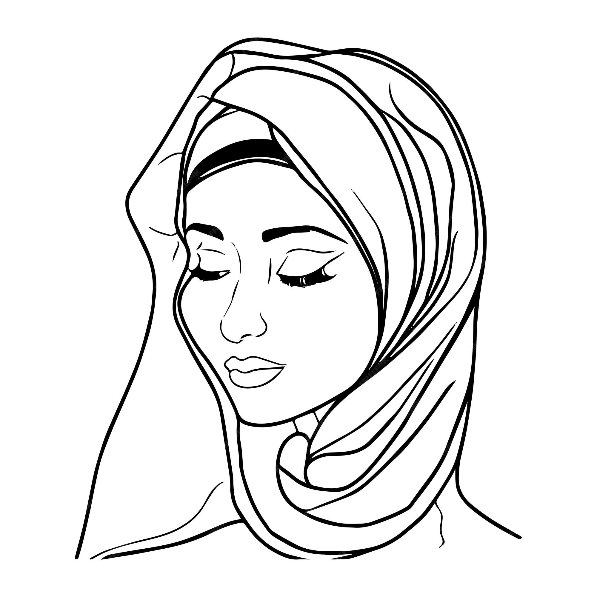 Page De Garde Arabe Dessin Belle Femme Arabe Dessin Au Trait Vectoriel Avec Des éléments Boho