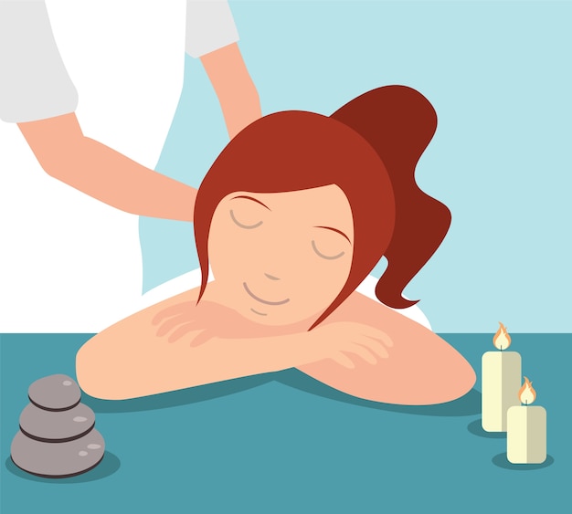 Belle femme bénéficiant d'un traitement de massage offert par un thérapeute, concept Spa