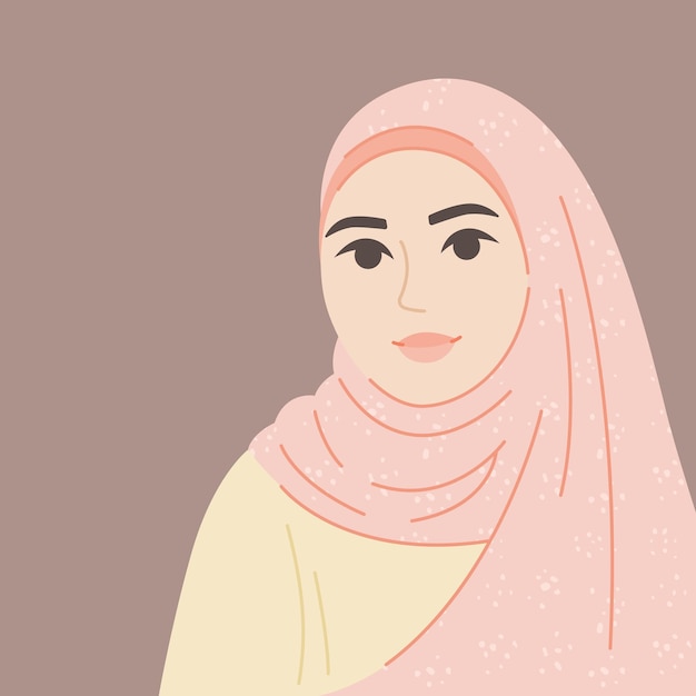 Belle Femme En Illustration Vectorielle Plane Hijab