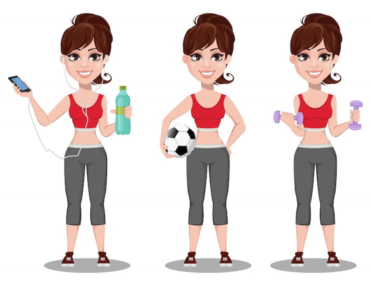 Vecteur belle femme en tenue de sport