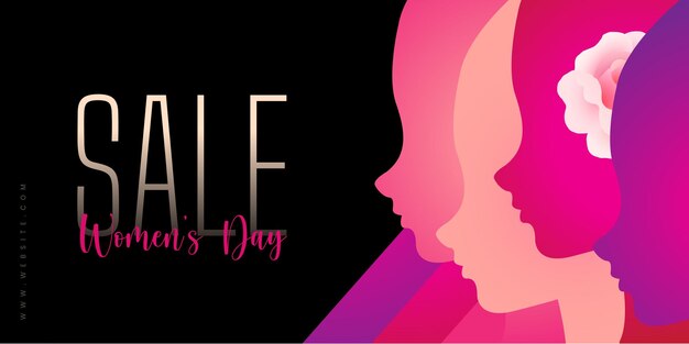 Belle fête des mères journée internationale de la femme bannière fond affiche thème féminin vecteur gratuit