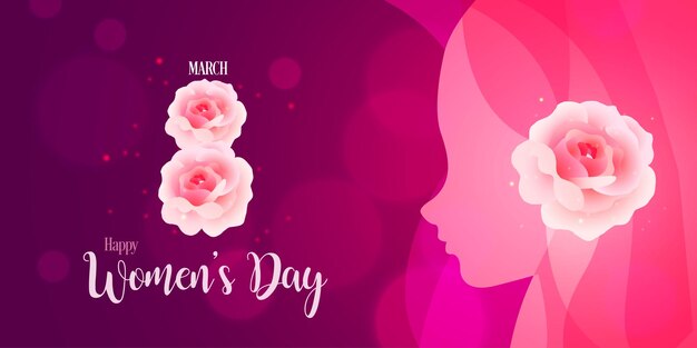 Belle fête des mères journée internationale de la femme bannière fond affiche thème féminin vecteur gratuit
