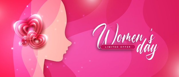 Belle fête des mères journée internationale de la femme bannière fond affiche thème féminin vecteur gratuit