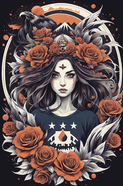 belle fille avec une couronne et des fleurs dans la mainbelle fille avec une couronne et des fleurs dans la main