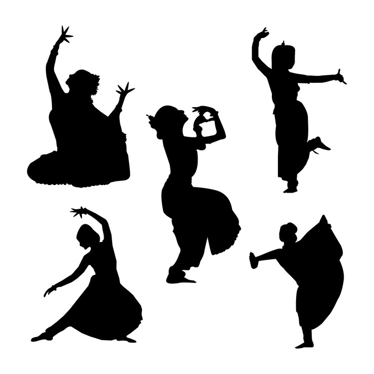 Vecteur belle fille danse silhouette vecteur art