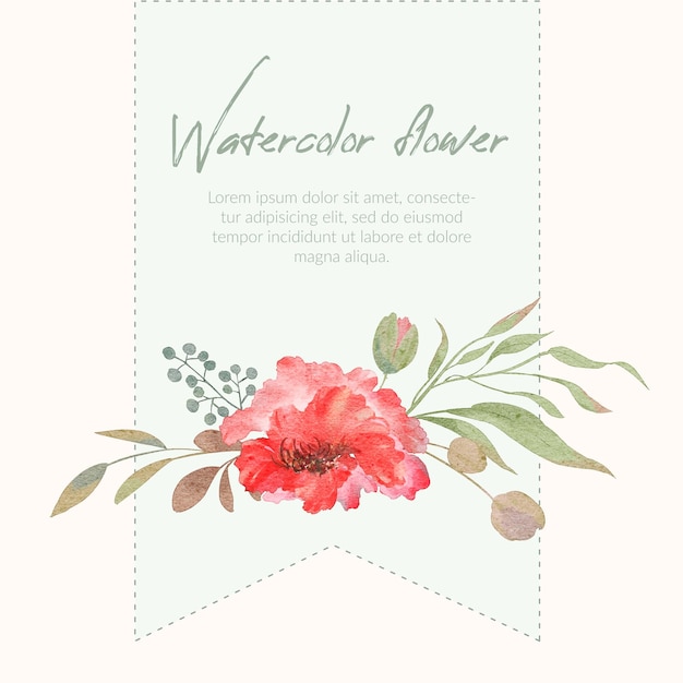 Belle Fleur Aquarelle De Vecteur Avec Collection De Feuilles